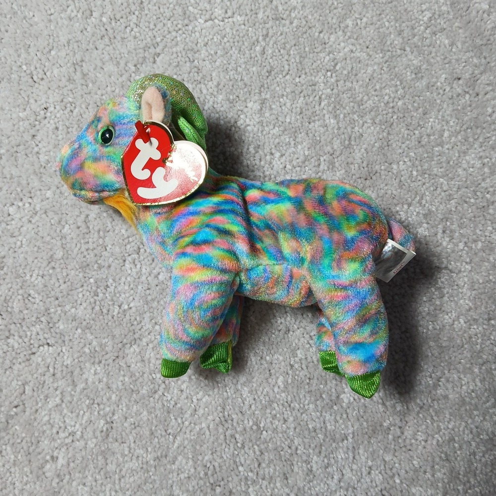 TY ZODIAC COLLECTION Beanie Baby -"Goat" 2000 Rainbow 6" MWMTS Errors Retired